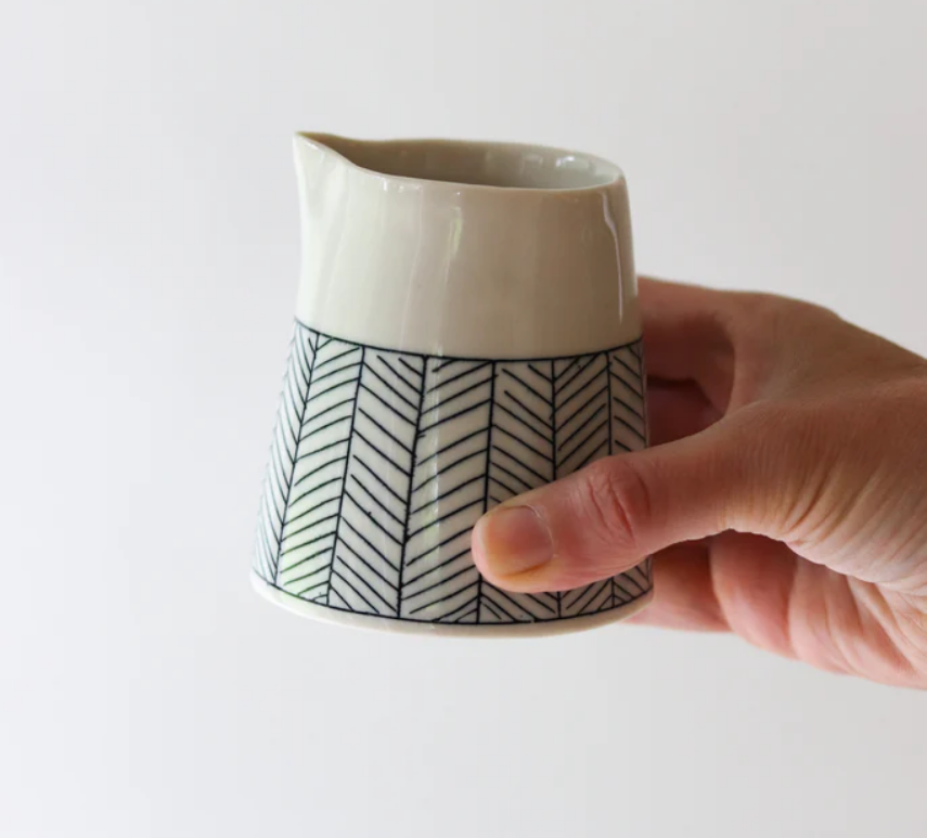 Herringbone Creamer - White