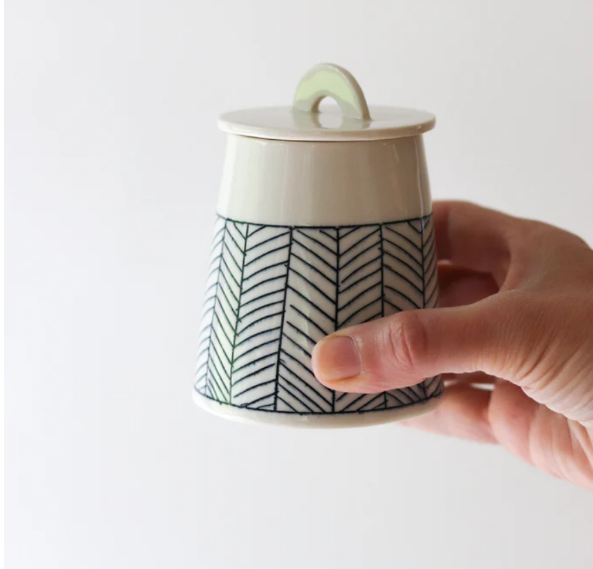 Herringbone Sugar Keeper - White
